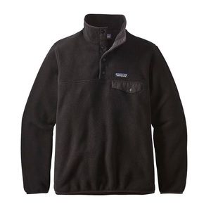 Patagonia Fleece Button Pullover ( Black/Grey )